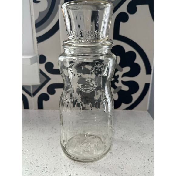 Vintage 1991 75th Birthday Planters Mr. Peanut Glass Jar w/Lid - Picture 3 of 3